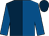 Royal blue & dark blue halved, royal blue sleeves, dark blue cap (O'Sheas Hotel Syndicate)