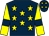 Dark blue, yellow stars, yellow sleeves, dark blue armlets (Mrs G Rowland-clark & Mr Neil Warnock)