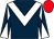 Dark blue, white chevron, diabolo on sleeves, red cap (Cubomania Syndicate)