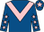 Royal blue, pink chevron, royal blue sleeves, pink stars, royal blue cap, pink star (K J Racing)