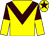 Yellow, brown chevron, halved sleeves, yellow cap, brown star (Peter McClave)