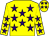 Yellow, purple stars, yellow cap, purple stars (F A McNulty)