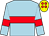 Light blue, red hoop, red armlet, yellow cap, red spots (Mrs Alice Cummins)