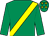 Emerald green, yellow sash, yellow stars on cap (S LEAHY)