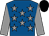 Royal blue, grey stars, grey sleeves, black cap (Mark J Walsh)