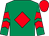 Emerald green, red diamond, chevrons on sleeves, red cap (Mr Hugh Beggs)