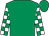 Emerald green, emerald green and white checked sleeves, emerald green cap (Zhang Yuesheng)
