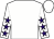 White, purple stars on sleeves (Mr Lee Bond)