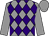 Grey and purple diamonds, grey sleeves and cap (Global Racing Club & Mrs E Burke)