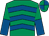 Emerald green, royal blue chevrons, halved sleeves, quartered cap (Mrs Alurie O'Sullivan)