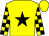 Yellow, black star, black blocks on sleeves (Just In Time Racing Llc)