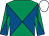 Emerald green and royal blue diabolo, white cap (Alba-eire Syndicate)