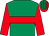Emerald green, red hoop, red sleeves, striped cap (J F Grogan)