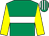 Emerald green, white hoop, yellow sleeves, emerald green and white striped cap (Mr James Gaffney)