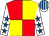 Red and yellow (quartered), white sleeves, royal blue stars, striped cap (Ms Z Hatcher)