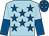 Light blue, royal blue stars, halved sleeves, royal blue cap, light blue stars (Norton Common Farm Racing Ii&jkb Johns)