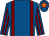 Royal blue, maroon braces, striped sleeves, royal blue cap, orange star (Miss Katherine Jane Harrison)