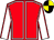 Red, white seams, white sleeves, red seams, yellow & black quartered cap (D & J Buckley Partnership)