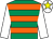 Emerald green & orange hoops, white sleeves, white cap, yellow star (Philip M Byrne)