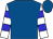 Royal blue, white circled 'dini', blue hoops on white sleeves (Michael Dini)