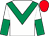 White, emerald green chevron, halved sleeves, red cap (Mr S McGuinness)