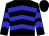 Black, blue chevrons, blue chevrons on sleeves, black cap (Pops Racing Stable)