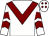 White, maroon chevron, maroon chevrons on sleeves, white cap, maroon diamonds (Glimmer Of Hope Syndicate)
