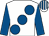 White, large royal blue spots & sleeves, striped cap (Sean Jones)