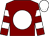 Maroon, white disc, hooped sleeves, white cap (Michael Cooke)