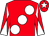 Red, large white spots, diabolo on sleeves and star on cap (Maykir Partnership)