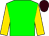 Green, gold sleeves, brown cap (Mrs Julia Hughes)