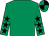 Emerald green, black stars on sleeves, quartered cap (Mrs Sj Beddis And Steven Padgett)