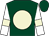 Dark green, beige disc, white sleeves, beige armlets (Mr L S Olley)
