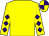 Dayglo yellow, dayglo yellow and purple checked diamond sleeves, quartered cap ()