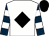 WHITE, BLACK diamond, DARK BLUE and WHITE hooped sleeves, BLACK cap (Mr D Pipe)