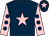 Dark blue, pink star, pink sleeves, dark blue spots, dark blue cap, pink star (The Gypsy Spirit Partnership)