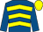 Royal blue & yellow chevrons, royal blue sleeves, yellow cap (Cnoic An Oir Syndicate)