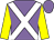 Mauve, white crossed sashes, yellow sleeves, mauve cap (P Aregger)