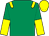 Emerald green, yellow epaulets, halved sleeves, yellow cap (Mr John Kelsey-Fry)