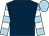 Dark blue, light blue and white hooped sleeves, light blue cap (Elphick's Hardy Hubbard Banks)