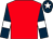 Red, dark blue sleeves, white armlets and star on dark blue cap (Olly Murphy Racing Club)