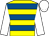 Yellow, royal blue hoops, white sleeves and cap (Corbsinger Thoroughbreds)