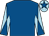 Royal blue, light blue and royal blue diabolo on sleeves, light blue cap, royal blue star (Fairview Racing)