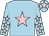 Light blue, pink star, light blue sleeves, pink stars, light blue cap, pink star (Miss Hazel Roberts)