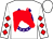 White, purple horseshoe, red horses head, red diamonds on sleeves (Robert White)