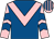 Royal blue, pink chevron, pink and royal blue chevrons on sleeves, striped cap (Djm Racing)