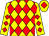 Yellow & red diamonds, red diamond on cap (Ms Belinda O'Brien)