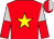 Red, yellow star, silver & red halved sleeves, red & silver halved cap (Mr & Mrs Lau Ying Wah)