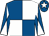 Royal blue and white (quartered), diabolo on sleeves, royal blue cap, white star (Mrs Cathy Hallam & Wendover Racing)