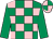 Emerald green & pink check, emerald green sleeves, quartered cap (Michael E Hallinan)